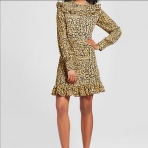 New with tags XL Leopard Long Sleeve Ruffled Dress